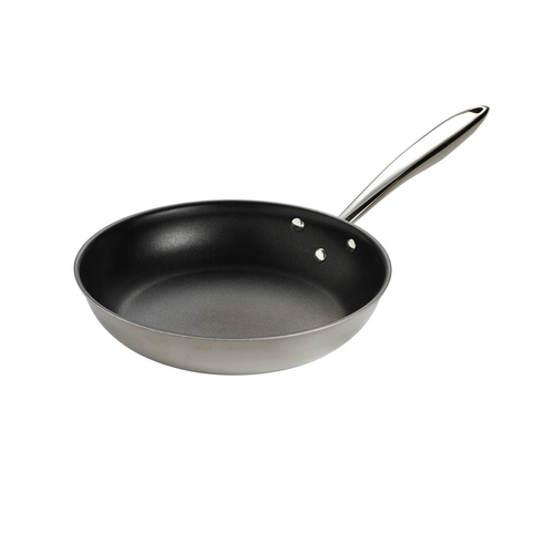 Browne USA Foodservice 5724096 Fry Pan, 8'' x 1-1/2'', induction, tri-ply stainless steel with aluminum core, Excalibur non-stick coating
