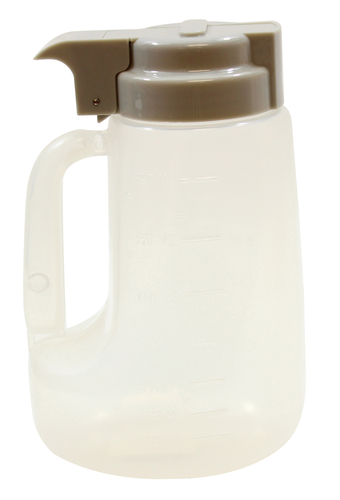 TableCraft Products PP32G 32 oz Option Dispenser, Clarified PP, Gray ABS Tops