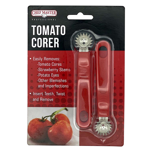 Chef Master  90241  Tomato Corer, stainless steel, red plastic handle
