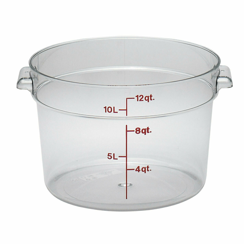 Cambro  RFSCW12135  Camwear Storage Container, round, 12 qt., polycarbonate clear