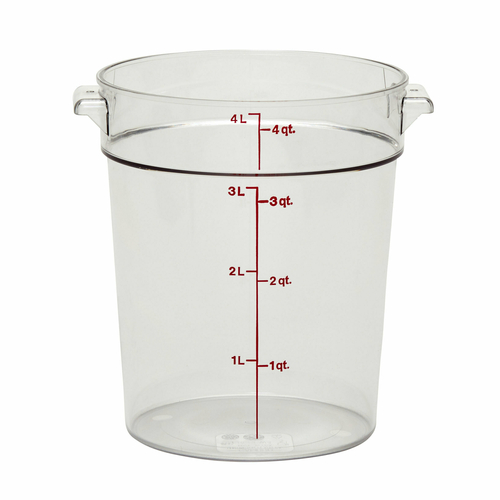 Cambro  RFSCW4135  Camwear Storage Container, round, 4 qt., polycarbonate clear