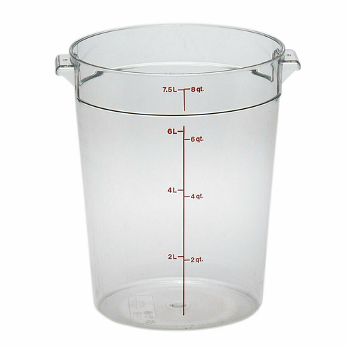 Cambro  RFSCW8135  Camwear Storage Container, round, 8 qt., polycarbonate clear