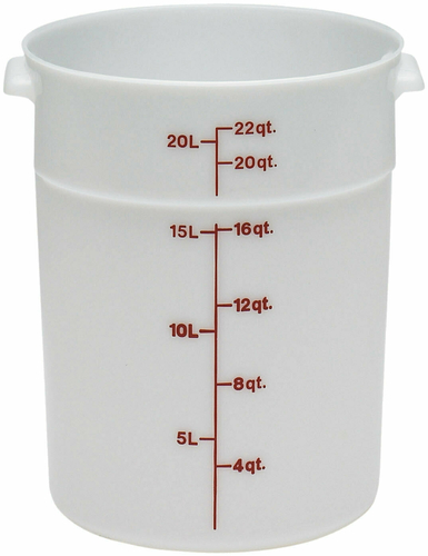 Cambro  RFS22148  Storage Container, round, 22 qt., natural white, polyethylene