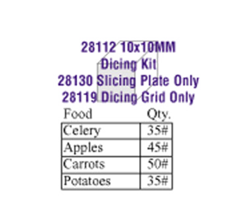 Robot Coupe  28112W  Dicing Kit, 10 x 10mm (3/8'')