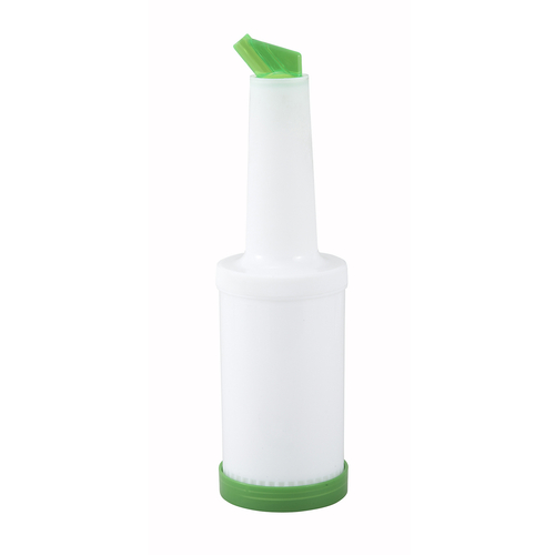 Winco  PPB-1G  1qt Liquor/Juice Pour Bottle, Green Spout & Lid