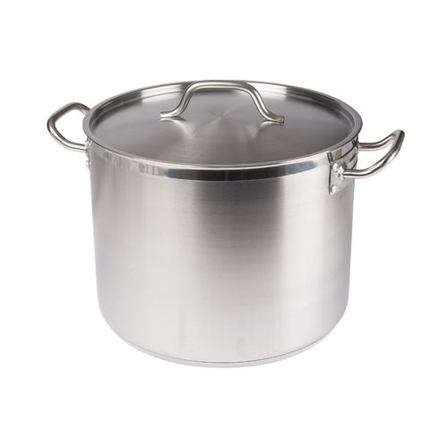 Winco  SST-24  24qt S/S Stock Pot w/Cover, Induction-Ready