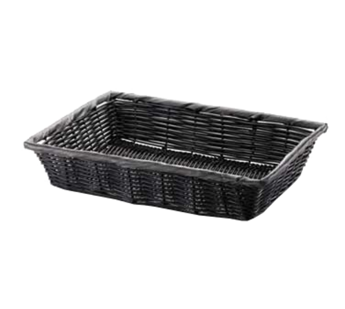 TableCraft Products  2488  Handwoven Rectangular Basket, Black, 14 x 10.5 x 3''
