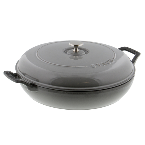 Zwilling J.A. Henckels 13003018 Staub Braiser Pan, 3-1/2 qt., 15-2/5''W x 12''D x 5'', enameled cast iron, graphite grey