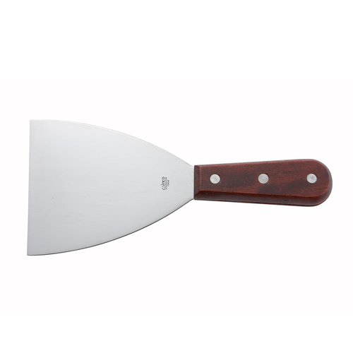 Winco  TN54  Scraper, Wooden Hdl, 4-5/8'' x 3'' Blade, Mirror Finish