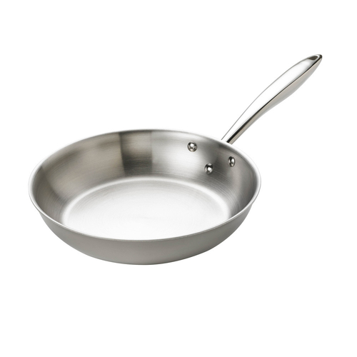 Browne USA Foodservice 5724094 Fry Pan, 11'' dia. x 2''H, induction, tri-ply stainless steel with aluminum core
