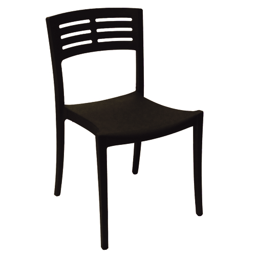 Grosfillex  US637017  Vogue Stacking Side Chair, indoor/outdoor use, resin, black
