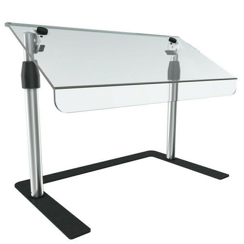 Vollrath  MB24  24'' Mobile Countertop Breathguard, height adjustable curved acrylic panel