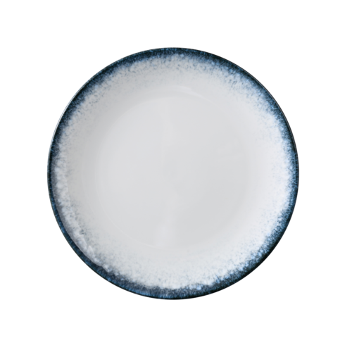 Yanco  MR-707  Mars Coupe Round Plate, 7-1/4'' dia., white and blue, chinaware