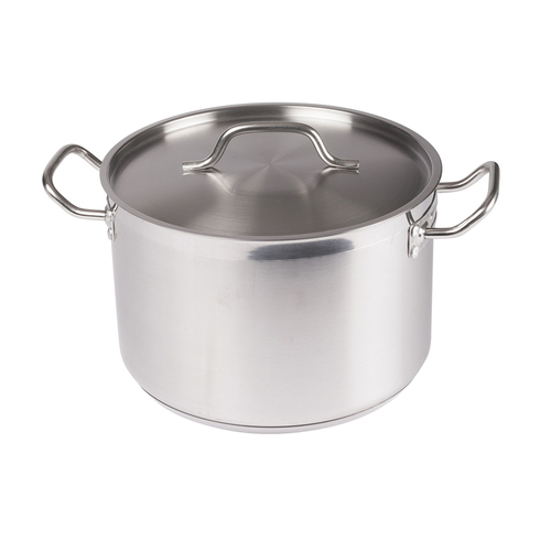 Winco  SST-12  12qt S/S Stock Pot w/Cover, Induction-Ready
