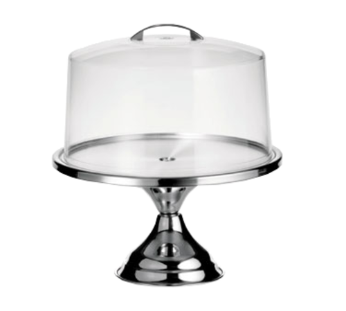 TableCraft Products  821  Cake Stand, Stainless Steel, Assembled, 12.75'' dia x 6.75'' H