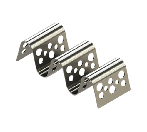 TableCraft Products  TRSP23  Taco Taxi, Stamped Circle Pattern, S/S, 2-3 Tacos, 5.625 x 2.25 x 1.5''