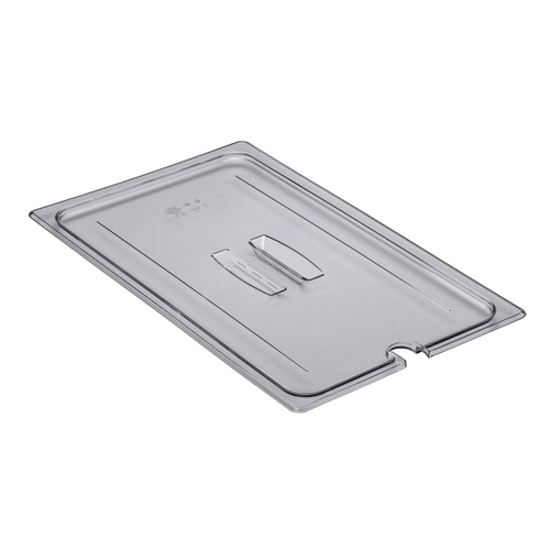 Cambro  10CWCHN135  Camwear Food Pan Cover, full size, notched, with handle, polycarbonate, clear