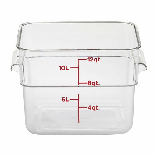 Cambro  12SFSCW135  CamSquare Food Container, 12 qt., polycarbonate, clear