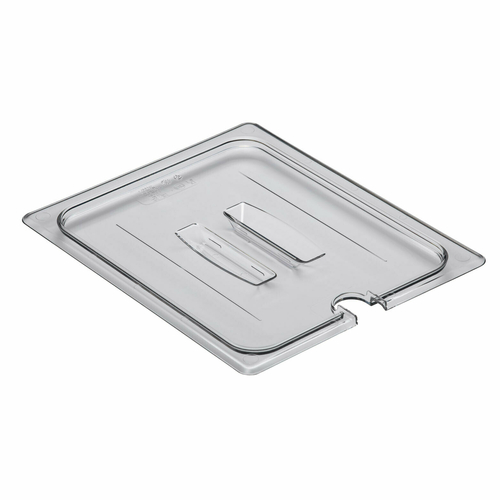 Cambro  20CWCHN135  Camwear Food Pan Cover, 1/2 size, notched, with handle, polycarbonate, clear
