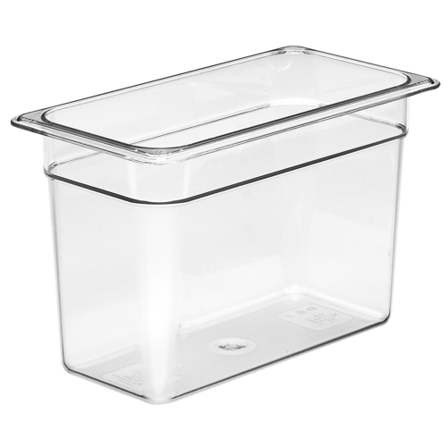 Cambro 38CW135 Camwear Food Pan, 7.3 qt., 8'' deep, 1/3 size, polycarbonate, clear