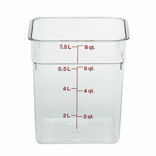 Cambro 8SFSCW135 CamSquare Food Container, 8 qt., polycarbonate, clear