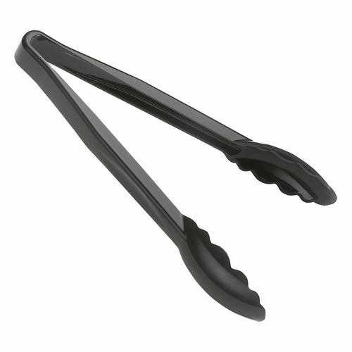 Cambro 9TGS110 Lugano Tongs, 9'', scallop grip, black