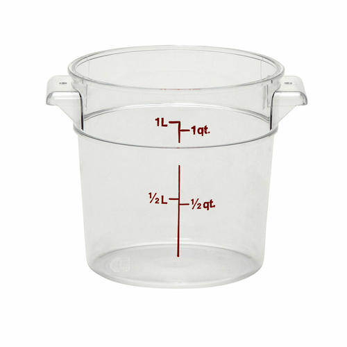 Cambro RFSCW1135 Camwear Storage Container, round, 1 qt., polycarbonate clear