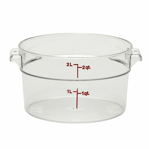 Cambro RFSCW2135 Camwear Storage Container, round, 2 qt., polycarbonate clear