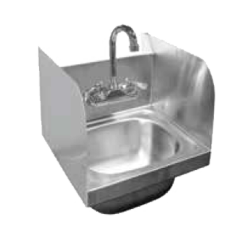 GSW USA  HS-1615S  Hand Sink, wall mount, 15-3/4''W, with side splash, stainless steel, includes faucet