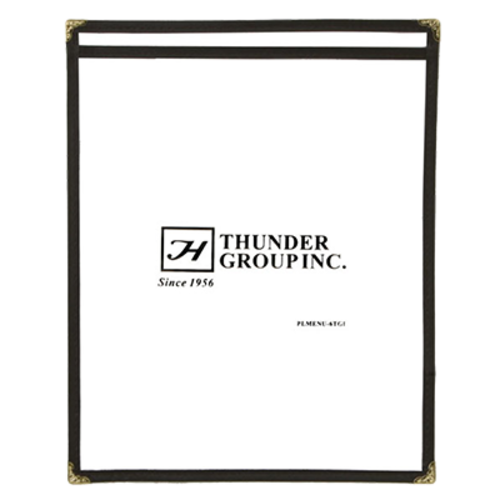 Thunder Group  PLMENU-1BL  SINGLE MENU COVER, 8 1/2'' X 11'' BLACK