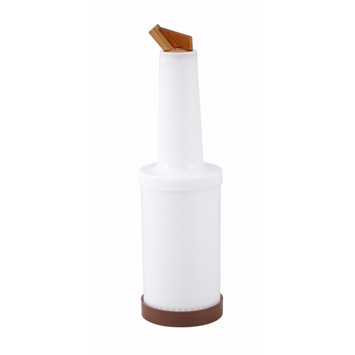 Winco  PPB-1B  1qt Liquor/Juice Pour Bottle, Brown Spout & Lid