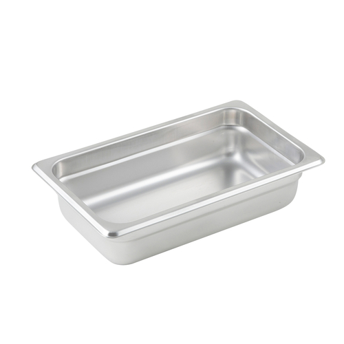 Winco SPJL-402 Anti-jam Steam Pan, 1/4 Size, 2-1/2'', 25 Ga S/S