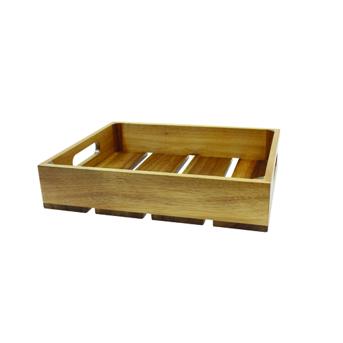 TableCraft Products CRATE11 1:1 Gastro Serving & Display Crate, Acacia Wood, 20.875 x 12.75 x 2.75''
