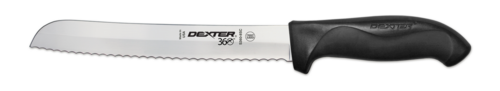 Dexter Russell 36007 8'' scalloped bread knife, black handle