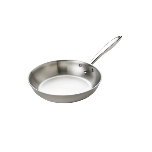 Browne USA Foodservice 5724092 Fry Pan, 8'' dia. x 1-1/2''H, induction, tri-ply stainless steel with aluminum core