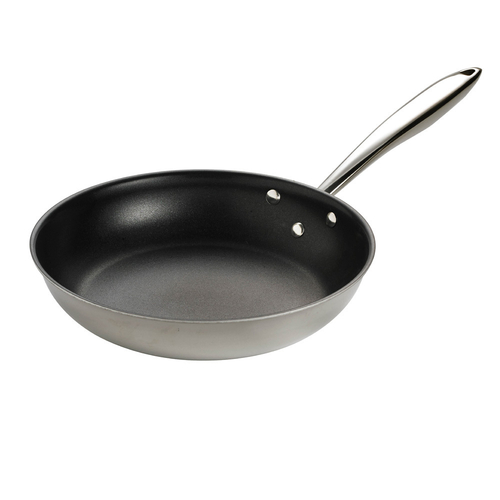 Browne USA Foodservice 5724098 Fry Pan, 11'' x 2'', induction, tri-ply stainless steel with aluminum core, Excalibur non-stick coating