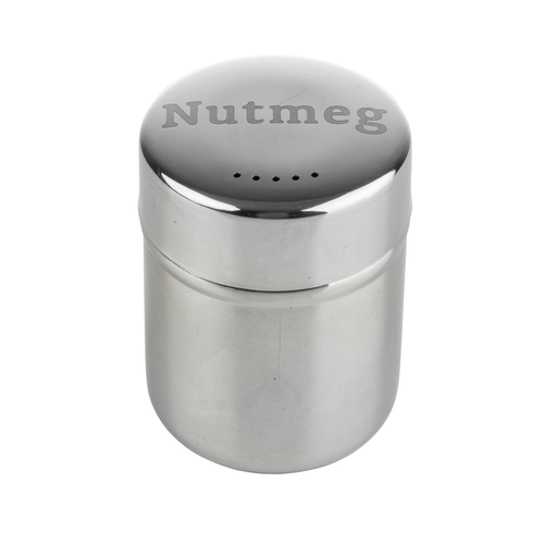 TableCraft Products 11052 Shaker, 6 oz., ''Nutmeg'' imprint, dishwasher safe, stainless steel