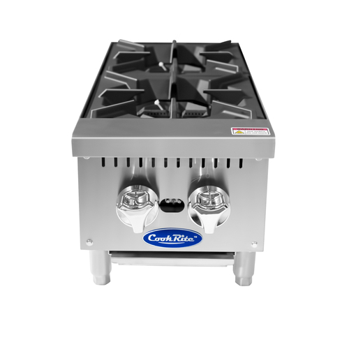 Atosa ACHP-2 Countertop 12'' Wide Hotplate, Natural Gas, Two Burners, 32k BTU per Burner