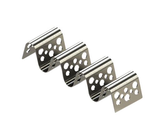 TableCraft Products  TRSP34  Taco Taxi, Stamped Circle Pattern, S/S, 3-4 Tacos, 7.75 x 2.25 x 1.5''