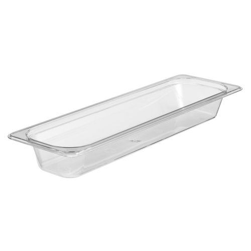 Cambro  22LPCW135  Camwear Food Pan, 3.2 qt., 2-1/2'' deep, 1/2 size long, polycarbonate, clear