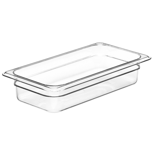 Cambro  32CW135  Camwear Food Pan, 2.5 qt., 2-1/2'' deep, 1/3 size, polycarbonate, clear