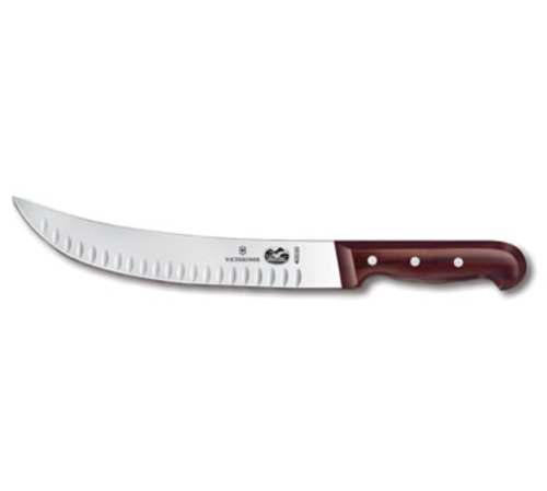 Victorinox Swiss Army 5.7320.25 Cimeter Knife, 10'' blade, curved, granton edge, wood handle