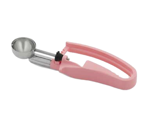 Vollrath 47402 Disher, ambidextrous, .54 oz., size 60, 1-3/8'' bowl, pink handle