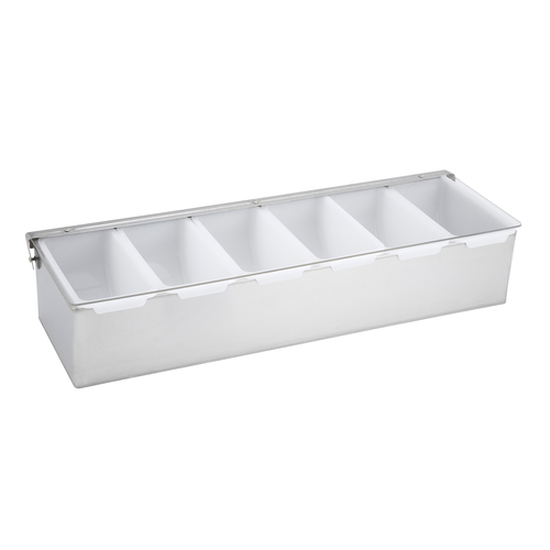 Winco  CDP-6  Condiment Holder, 6 Compartment, S/S Base