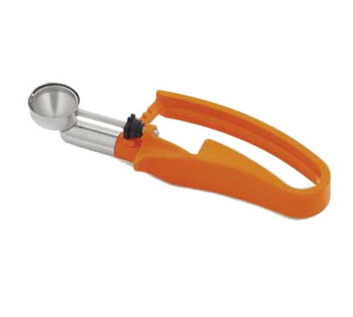 Vollrath 47404 Disher, ambidextrous, .33 oz., size 100, 1-1/8'' bowl, orange handle