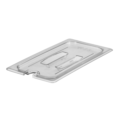 Cambro  30CWCHN135  Camwear Food Pan Cover, 1/3 size, notched, with handle, polycarbonate, clear