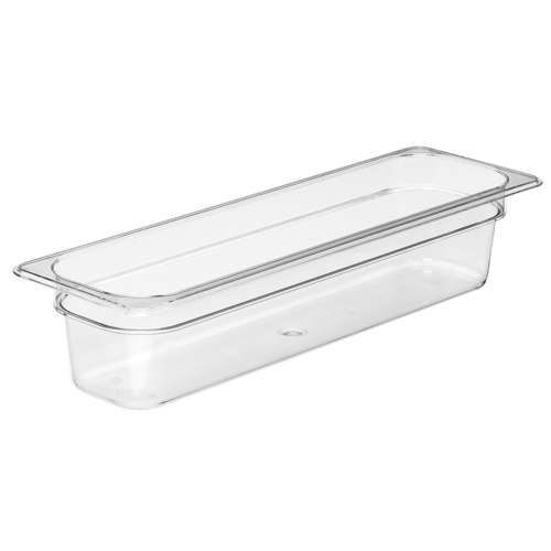 Cambro  24LPCW135  Camwear Food Pan, 5.3 qt., 4'' deep, 1/2 size long, polycarbonate, clear