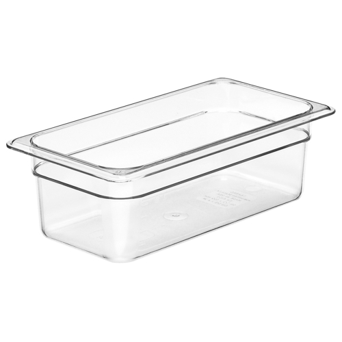 Cambro  34CW135  Camwear Food Pan, 3.8 qt., 4'' deep, 1/3 size, polycarbonate, clear