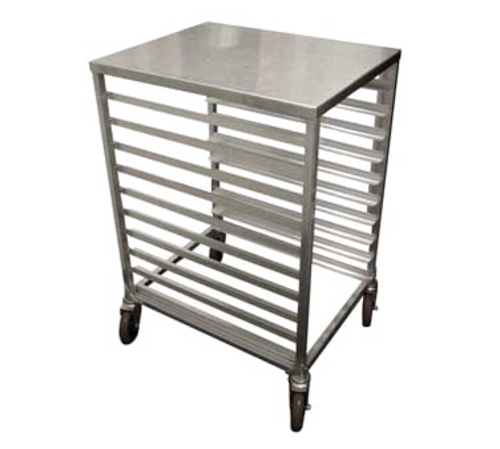 Winholt Equipment  AL-1810H-SSTOP  Pan Rack, mobile, half size, (10) 18'' x 26'' pan capacity, end loading, aluminum with removable stainless steel top