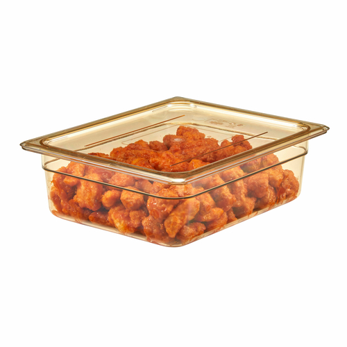 Cambro  20HPCH150  H-Pan Cover, 1/2 size, high heat, flat, with handle, amber